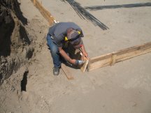 Alan works on a footing section