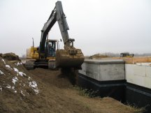 Backfilling the front of the house