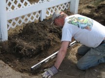 Digging and levelling for the garden base