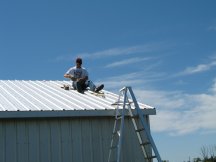 Final strip on the north roof