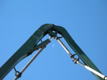 The moon framed by the concrete pump