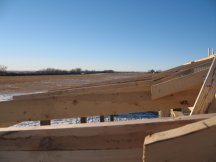 Getting the lean-to joists up