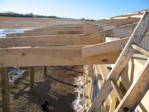 Getting the lean-to joists up