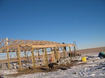 Getting the lean-to joists up