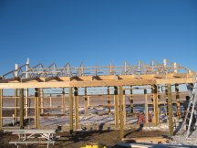 Getting the lean-to joists up