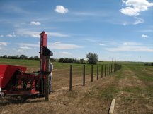 Pounding in fence posts