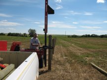 Pounding in fence posts