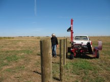 Pounding in fence posts