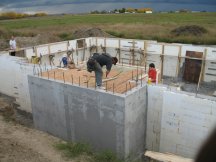 Base forms for the porch