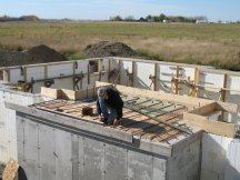 Placing the front porch rebar