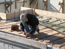 Placing the front porch rebar