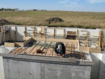 Placing the front porch rebar