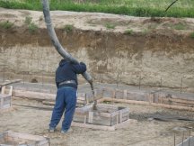 Pouring jackpost footings