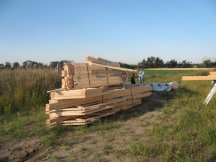 Roof trusses on the ground