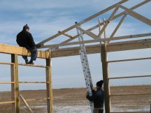 The second truss goes up