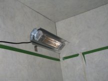 Radiant heater in the shower