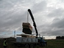 Subfloor arrives and is unloaded