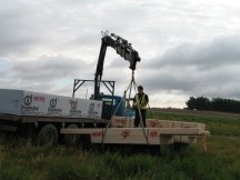 Subfloor arrives and is unloaded