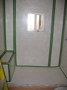 Taping the shower for silicone