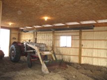 Our tractor in the barn