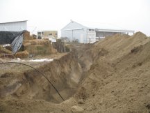 Trenching close to the house