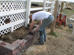 Alan laying blocks