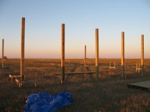 A row of posts complete