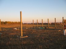 A row of posts complete