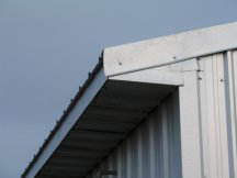 Side trim on the barn
