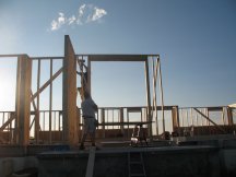 Putting up the big front door wall