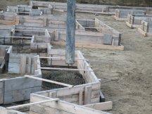 Starting to pour concrete