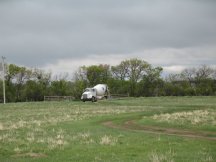 First concrete truck arrives