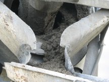First concrete goes into the pump