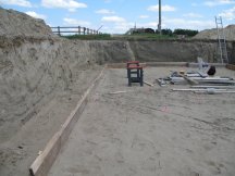 Starting to lay out the forms for the footings