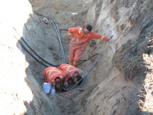 Geothermal loops in the trench