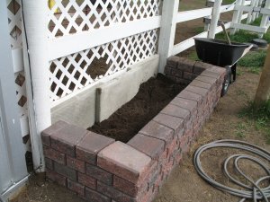 Filling the garden with dirt