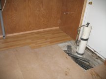 Starting to lay the floor in the tack room