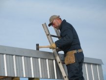 Securing the lean-to flashing