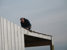 Working on the Lean-to roof