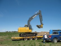 Loading up the trackhoe