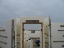 ICF is installed over the garage door