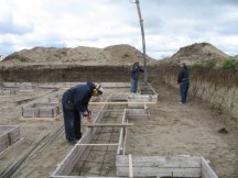 Pouring the fireplace footings