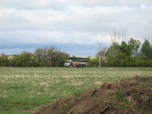 The concrete pump arrives