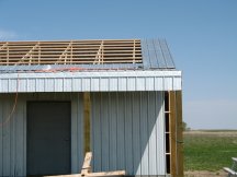 First sheet on the south roof