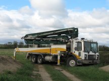 Setting up the concrete pump