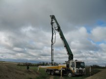 Setting up the concrete pump