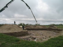 Setting up the concrete pump