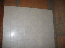Working on the shower wall