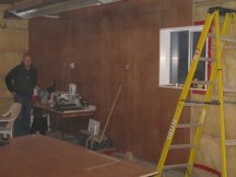 Working on the side wall