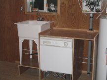 Getting the sink and dishwasher set up